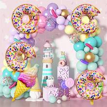 Bóng bay hình bánh donut màu hồng dùng trang trí tiệc sinh nhật, tiệc mừng em bé, tiệc cưới theo chủ đề bánh donut. - nhiều màu - Xem 3