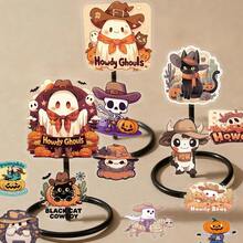 56-Piece New Halloween Cowboy Transparent PET Stickers - Cute Cartoon DIY Materials For Hand Journals, Diaries & Phone Cases - 56PCS - View 8