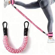 脚踝阻力带、带绑带的健身脚踝绑带、腿部和臀部训练阻力带、带运动绑带的脚踝绑带、健身配件 - 粉色 - 查看 1