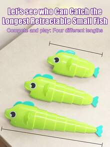 1 Set Extendable Fishing Game, Blind Fishing Challenge With Retractable Small Fish, 4 Different Lengths, Upgraded Hook Design With Lifelike Eyes And Gentle Round Shape, ABS Material, Interactive Tabletop Party Game, Children's Stress Relief Toy And Gift - Multicolor - View 6