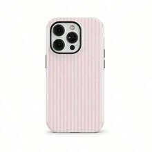 Pink Striped Shock-Proof Phone, Suitable 17/16/15/14/13/12/11 Pro/Pro Plus/12/13, S26 S25 S24 S23 S22 S21 Plus Ultra - 淺粉紅色條紋 - 查看 1