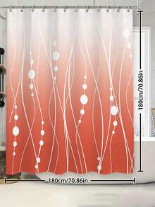 1/3/4 piezas Juego de accesorios de baño minimalista, a rayas naranja y rojo, decoración del hogar, cortina de ducha, juego de cortina de ducha, juego de baño completo que incluye cortina de ducha y juego de alfombras. Disponible en múltiples tamaños de cortina de ducha (72"X72", 35.4"X72", 47.2"X72", 59"X72") y juegos a juego. - Rojo anaranjado - Ver 6