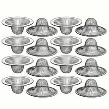 2-12pcs Stainless Steel Bathroom Sink Strainers - Hair Catcher And Drain Filter, Home Bathroom Decor, Autumn, Back To School - Multicolor - View 3