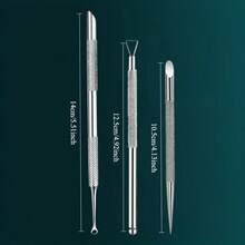Bộ 1/3 dụng cụ nạo da chết và đẩy móng đa năng bằng thép không gỉ, dụng cụ làm móng tay và móng chân cầm tay, thiết kế hai đầu với cạnh sắc bén, dụng cụ chăm sóc móng và chân. - A - Xem 4