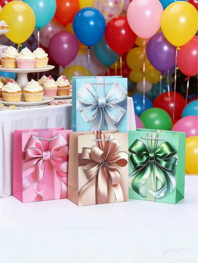 1set Premium, Multi-Colored, Large-Capacity Gift Bags - Reusable And Durable, Ideal For Birthdays, Weddings, Bridal Showers, Baby Showers, Valentine's Day, Mother's Day, Graduations, Anniversaries, Holiday Celebrations, And All Special Occasions. They Are Also Suitable For Party Favors, Gift Wrapping, Party Decorations, And Event Supplies.