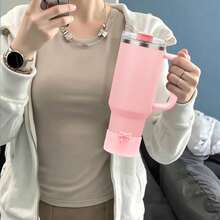 1pc 3D Bow Silicone Water Bottle Sleeve, Beautiful Fashionable Anti-Drop Shock-Absorbing Water Bottle Accessory, Compatible With Stanley, Suitable For Travel, Sports, Fitness - Multicolor - View 7