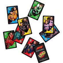 Mattel Mattel Bộ bài UNO F1, thích hợp cho trẻ em, gia đình, du lịch và cắm trại ngoài trời. Các lá bài được in hình ảnh thế giới xe đua F1. - JMF10 - Xem 6