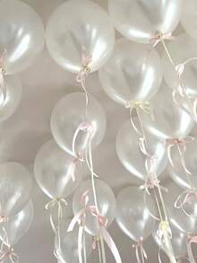 30/50 quả bóng bay cao su màu trắng ngọc trai 10 inch, thích hợp trang trí tiệc sinh nhật, đám cưới, lễ đính hôn, kỷ niệm, tiệc độc thân, tiệc mừng em bé chào đời. - trắng - Xem 3