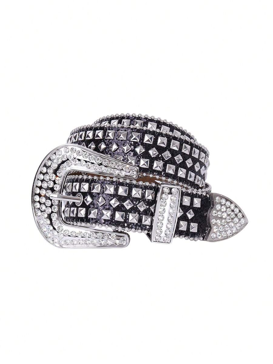镶钻腰带，男女皆宜的街头时尚设计，适合搭配牛仔裤、连衣裙、格子衫、PU皮衣，四季皆宜。 - A - 查看 1