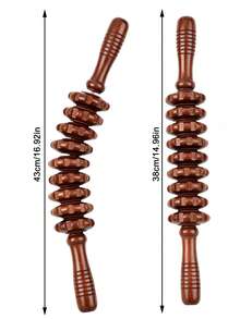 Wooden Massage Roller Tool, Manual Massage Roller Stick For Sculpting, Lymphatic Drainage, Exfoliating, As Well As Wooden Muscle Roller Stick For Waist, Thigh And Abdomen, Suitable For School, Back To School, Travel, Home, Spa, Massage Tools, Massage And Various Uses - Multicolor - View 9