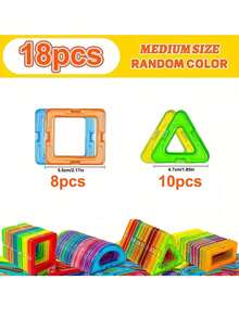 Medium Magnetic Building Blocks Set, Strong Magnet 3D Assembly Blocks, STEM Educational Toy For Children 3 Years And Above, Creative Construction Game, Brain Training Gift For Boys And Girls, Random Colors - Multicolor - View 9