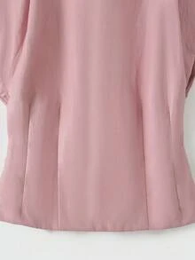 Áo vest da xếp ly cổ tròn không tay, thích hợp cho mùa xuân và mùa thu. - Hồng - Xem 4