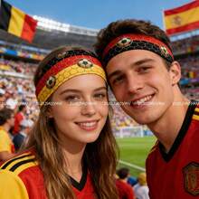 1 chiếc băng đô in hình cờ quốc gia World Cup, băng đô cổ vũ bóng đá, phụ kiện đội đầu dự tiệc, băng đô co giãn thấm mồ hôi. - Nhiều màu - Xem 3