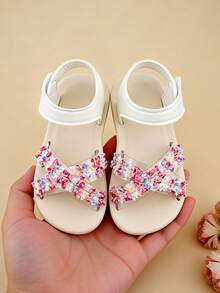 3-12 Years Old Girls' Adjustable Nude Soft Bottom Sandals, Open-Toe Breathable Children's Sandals With Transparent Criss-Cross Straps And Colorful Woven Laces, Suitable For Daily Wear, Beach, And Vacation, Sweet Girl Style For Spring/Summer - Multicolor - View 3
