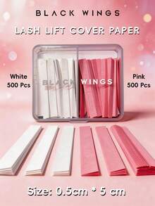 BLACKWINGS 1000pcs Eyelash Curling Papers, Keratin Eyelash Perming Silicone Mold, Eyelash Curler, Eyelash Lift Perm Kit, Silicone Eyelash Curler, Eyelash Lift Rod, Makeup Beauty Tools, Reusable Eyelash Lift Pads - White - View 2