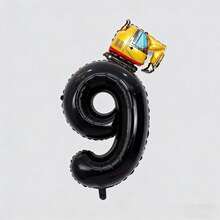 2pcs Construction Truck & Excavator Foil Balloon Set, Includes 0-9 Black Digit Foil Balloons & 3D Excavator Decor, Suitable For Birthday Surprise, Birthday Party, Theme Party, Graduation Party, Back To School, Bachelor Party, Anniversary Celebration, Father's Day, Proposal, Couple's Anniversary - View 18