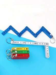 1支多功能ABS塑料折叠尺，50厘米/19.69英寸，10折，带钥匙扣，便携式多用途折叠尺绘图工具，学生测量卷尺，适用于缝纫、家务、腰围、胸围和身高测量，经久耐用且易于收纳 - 折疊尺子 - 查看 6