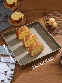 1pc Gold Carbon Steel Non-Stick Baking Tray, Large Size Baking Sheet Suitable For Baking Cookies, Bread, Cakes, Available In Rectangle/Square, Large/Medium/Small, Deep/Shallow Baking Pans, Suitable For Baking And Roasting - Gold - View 13