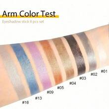 16Pcs Matte Pearl Multi-Color Eyeshadow Sticks, Glitter Stick, Pearl Highlighter, Glitter Eyeshadow Stick, Matte Waterproof Bold Multi-Color Eyeshadow Stick - Nhiều màu - Xem 5