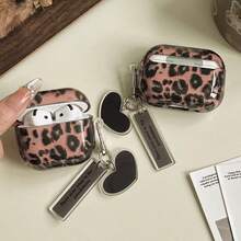Leopard Print Pattern With Pendant Compatible With Apple 4 Protective Case, Compatible With AirPods Pro Case, Anti-Fall Bluetooth Earphone Protective Case, Cute Versatile Pro 3 Protective Case - Mocha Brown - View 2