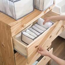 Organizador de cajón plegable de malla, caja de almacenamiento para ropa interior, calcetines, sujetadores, maquillaje, papelería, cocina, oficina, contenedor de almacenamiento de malla transpirable, estuche de almacenamiento plegable con rejilla, divisor de cajón - Negro - Ver 4