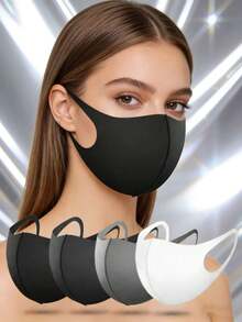 10个/20个装 Sadult 男女通用针织口罩，冰棉防晒，防尘保暖，可水洗防雾霾口罩 - 彩色 - 查看 1