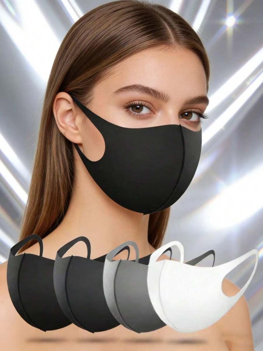 10个/20个装 Sadult 男女通用针织口罩，冰棉防晒，防尘保暖，可水洗防雾霾口罩 - 彩色 - 查看 1