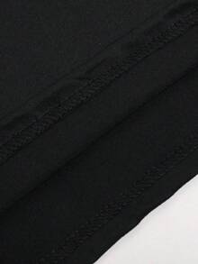 Por Dios, Maltramada Por Mi Esposo, Camiseta de Manga Corta para Mujer, Casual, Negra, Verano, Uso Diario - Negro - Ver 3