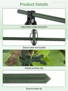 47"X15" Garden Cucumber Trellis, Outdoor Climbing Plant Support Rack With Climbing Net And Plant Clips, Suitable For Garden Planting Beds - B - View 7