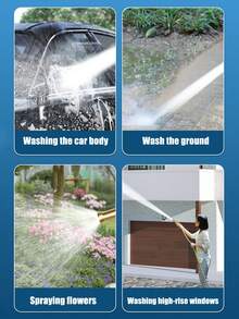 升级版可调高压洗车水枪，花园浇水喷嘴，可调花园浇水喷雾器，适用于洗车、宠物洗澡、家居清洁，金色直喷工具 - 銅色 - 查看 8