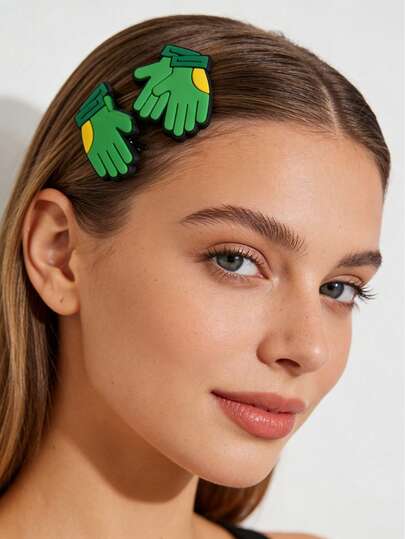 2 τσιμπιδάκια μαλλιών για το Παγκόσμιο Κύπελλο και γάντια ποδοσφαίρου, αξεσουάρ για τη στολή των μαζορετών