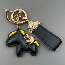1 pieza Llavero/Adorno para bolso con forma de zorro y caballo con cristales, llavero que trae riqueza - Zorro incrustado de diamantes - Ver 6