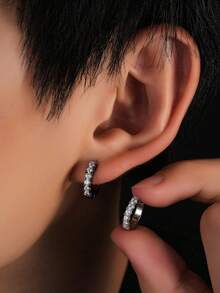 1 Đôi Khuyên Tai Nam Sang Trọng, Sang Trọng, Đính Đá Siêu Sáng Bóng, Thiết Kế Tối Giản Thanh Lịch, Phụ Kiện Nam Giới, Thích Hợp Để Đeo Hàng Ngày, Quà Tặng Bạn Bè Vào Các Ngày Lễ, Sinh Nhật, Kỷ Niệm. - Nhiều màu - Xem 2