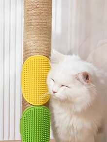 1件装猫咪去毛刷，宠物梳毛刷，猫咪抓板，猫咪按摩刷，猫咪抓挠玩具，美容工具 - 查看 5