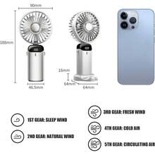 1pc USB Handheld Mini Fan, With Lanyard, 3 Wind Speeds, Quiet Operation, USB Rechargeable, Portable, Summer Cooling Fan - Multicolor - View 10