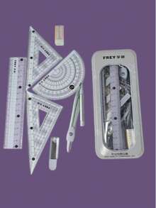8pcs Upgraded Geometry Ruler Set, Protractor, Triangular Ruler, Compass, Math Teaching Tools, Drawing Learning Stationery, Math Instruments - Sets - View 11