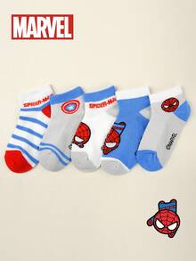 Bộ 1/5/10 đôi tất trẻ em Marvel Spider-Man, tất cho bé sơ sinh, tất cho trẻ mới biết đi, tất cổ ngắn cho bé trai, tất hoạt hình cho bé gái, tất nhân vật siêu anh hùng Avengers. - Nhiều màu - Xem 20