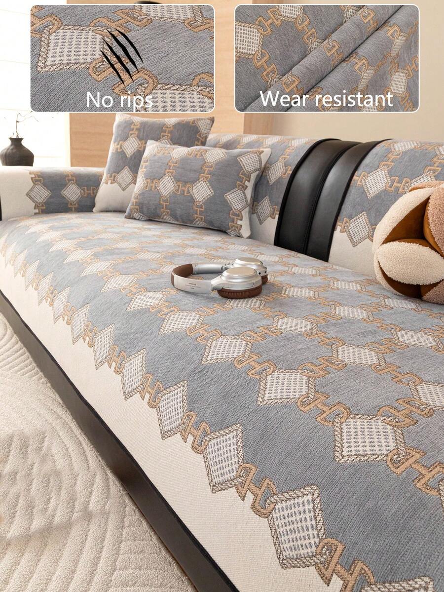 1 vỏ đệm sofa dùng được cả bốn mùa, kiểu dáng hiện đại tối giản, chống trượt, chống bụi và có thể giặt được, màu xám tươi mát và thời trang, mềm mại và không phai màu, thân thiện với thú cưng, phù hợp với sofa hình chữ L và sofa 1/2/3/4 chỗ ngồi.