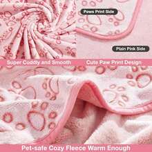 1 pieza Manta suave con estampado de pata de perro rosa, hecha de fibras súper suaves - Cómoda almohadilla para cama de mascotas para perros y gatos pequeños - Diseño cálido y adorable, manta ideal para mascotas - Rosa - Ver 5