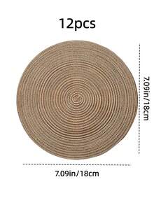 4pcs/6pcs/8pcs/15-Inch Round Woven Table Placemats, Washable Kitchen Dining Mat, Suitable For Family Gathering, Wedding Party (Coffee Brown) - Coffee Brown - View 30