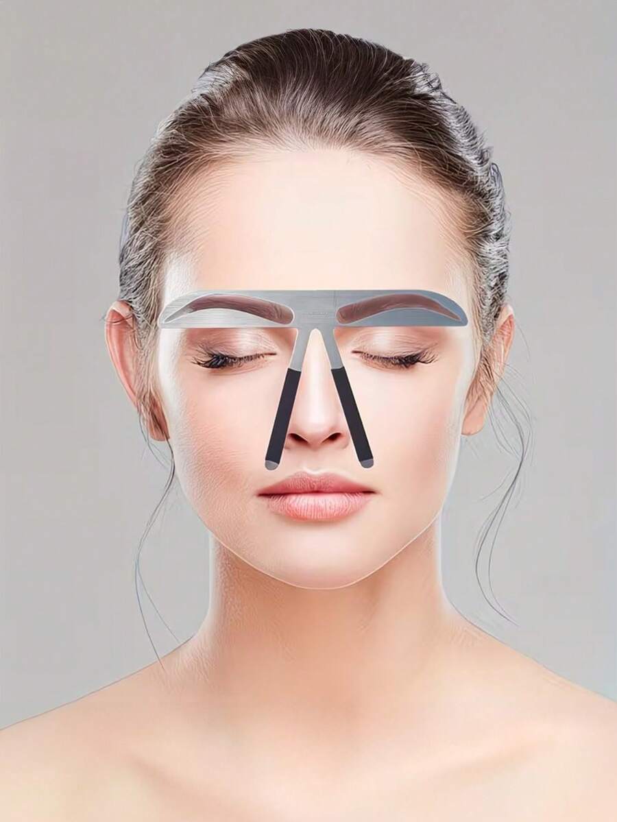 1pc Stainless Steel Eyebrow Shaping Tool - Flexible Reusable Template, Create Perfect Eyebrows, Suitable For Beginners And Tattoo Artists, Alcohol-Free Material - Multicolor - View 1