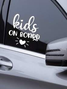 1pc Heart & Slogan Graphic Car Sticker - A - View 6