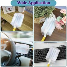 10/20/30/40/50pcs Refill Duster Replacement, Strong Duster Replacement With 1 Handle, Duster With 4X Super Fine Fiber, Unscented Disposable Duster Cleaner - I-purple - View 7