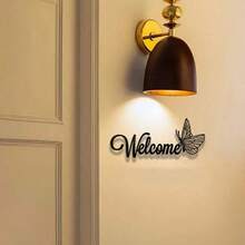 CIFbuy 1 Piece Of Simple And Elegant Butterfly Welcome Decoration Sign And Plaque. It Is A Simple Metal Wall Art Handicraft For Entrance Wall Decoration. It Is Highly Suitable For Home And Office Decoration Room Decor Bedroom Decor Home Decor - TY5761 - 查看 5