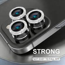 Bộ 3 miếng dán bảo vệ ống kính camera, tương thích với Apple 17/16/15/11/12/13/14, 15/11/12/13/14 Plus, ốp bảo vệ bằng kim loại, trong suốt độ nét cao. - Bạc - Xem 3