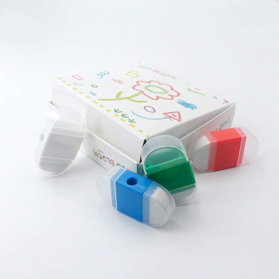 14pcs BUDBLOOM Dual-Hole Portable Mini Pencil Sharpener, Back To School Student Stationery, Children Pencil Sharpener - Sets - View 1