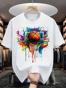 Camiseta de Hombre con Estampado Moderno - Negro - Ver 1