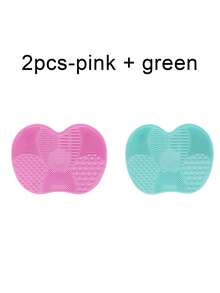 1/2 Peça Almofada de Limpeza de Pincel Cosmético de Silicone, Com Ventosa, Ferramenta Portátil de Limpeza de Pincel Cosmético, Almofada de Limpeza de Pincel Cosmético de Silicone com Formato de Maçã, Adequada para Pincel Cosmético, Esponja Cosmética, Pó e Muito Adequada para Viagem, Família, Escola, Dormitório, Férias, Reunião, Etc. - multicolorido - Visão 11