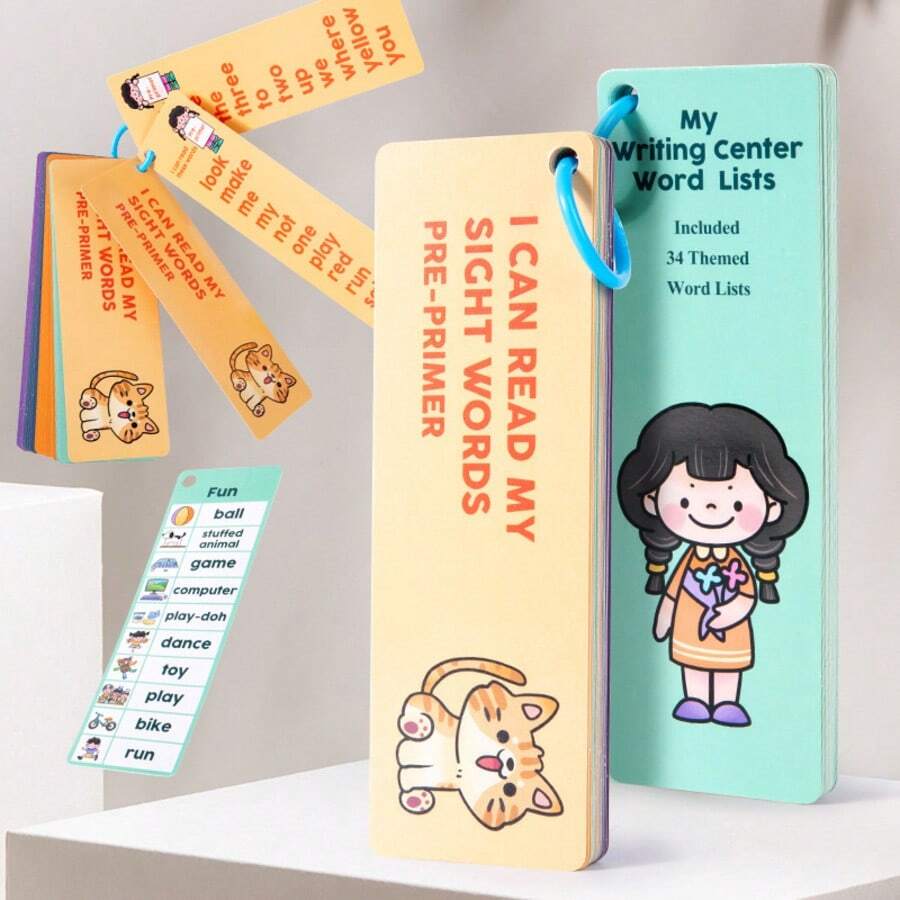 主题英语视觉闪卡，高频词识别卡，学前早期学习教育工具，节日礼物