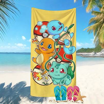 1 Khăn tắm biển dễ thương: Được làm từ chất liệu sợi nhỏ siêu mềm, thiết kế với họa tiết hoạt hình đáng yêu. Chiếc khăn bền, nhanh khô này rất thích hợp để sử dụng ở bãi biển, hồ bơi hoặc trung tâm giải trí. Chống cát và tia cực tím, nhẹ và thoải mái, lý tưởng cho các hoạt động lướt sóng, bơi lội và yoga.